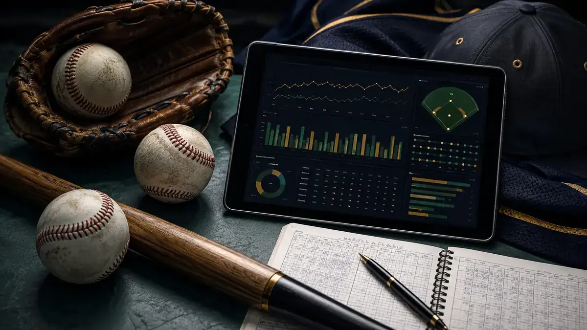 Sports analytics tablet and notebook used to compare betting data