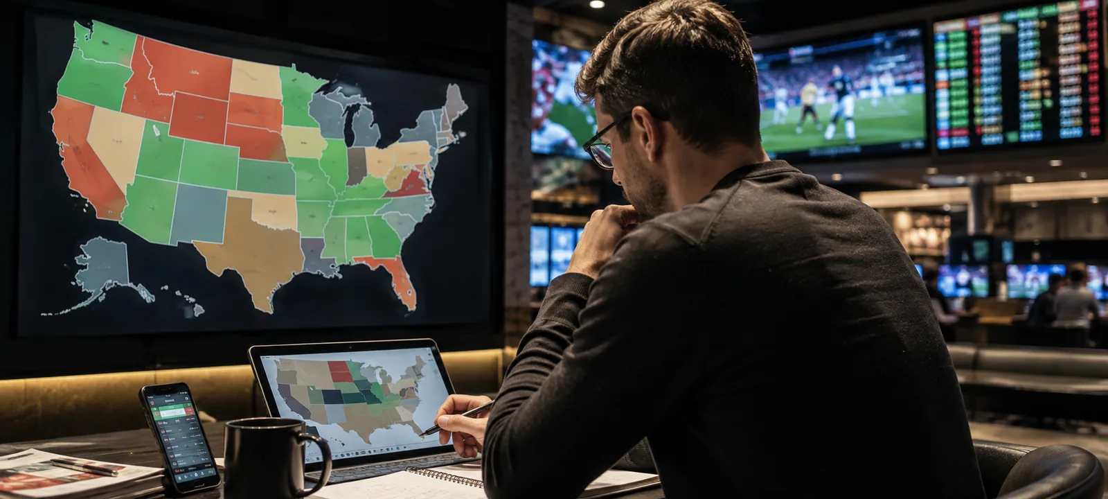 Editorial photo for the 2026 state sports betting legalization roundup
